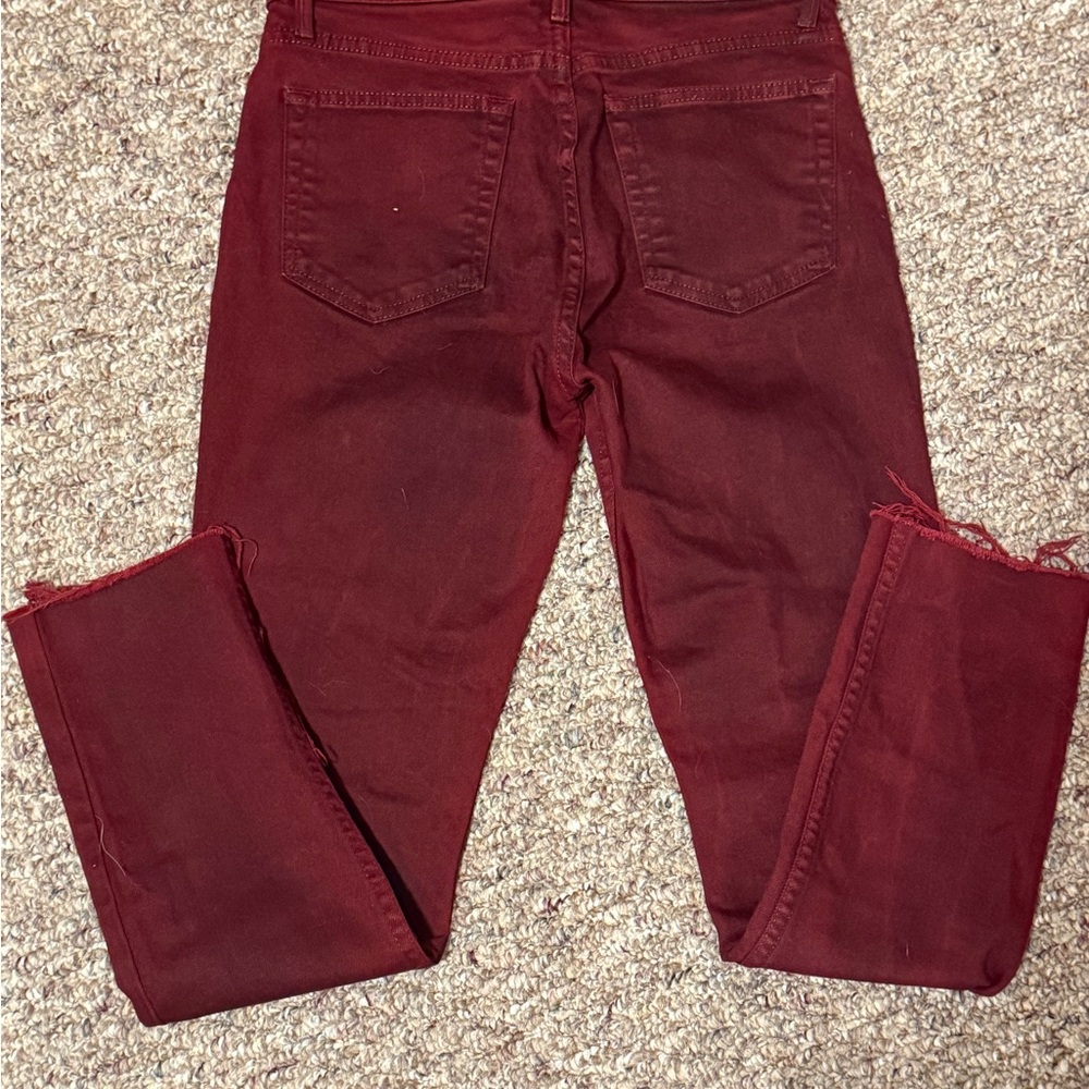 GRLFRND Women's Red Ankle Jeans - Picture 2 of 7